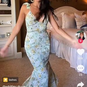 Flutter sleeve Blue floral midi dress NWT Kirbys Kloset